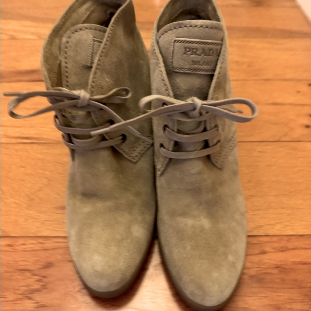 Prada suede booties. 39 1/2